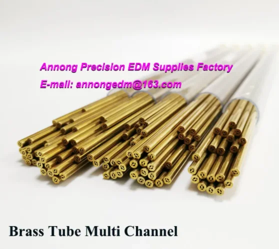 

2.3x600mm (100pcs) Brass Tube Multi Channel for small hole drilling edm machine. EDM Drill Electrode Tube Brass (8 type hole)