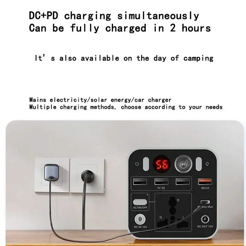 Stazione di alimentazione portatile 45000mAh 180W 110V/220V Alimentatore esterno di emergenza Potente batteria esterna per laptop da campeggio