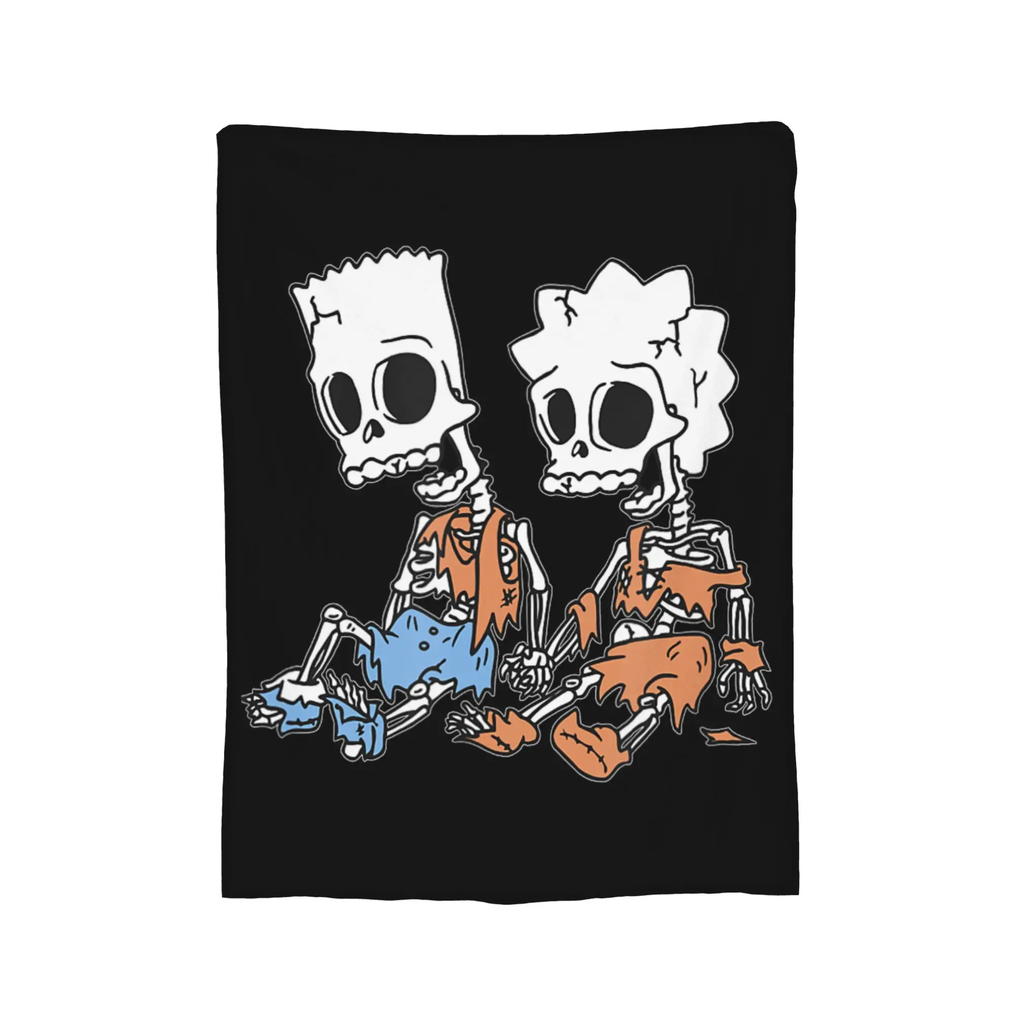 The Simpson Bart & Lisa Skeletons Blanket Fleece Spring Autumn Ultra-Soft Throw Blanket for Bedding Outdoor Rug Piece