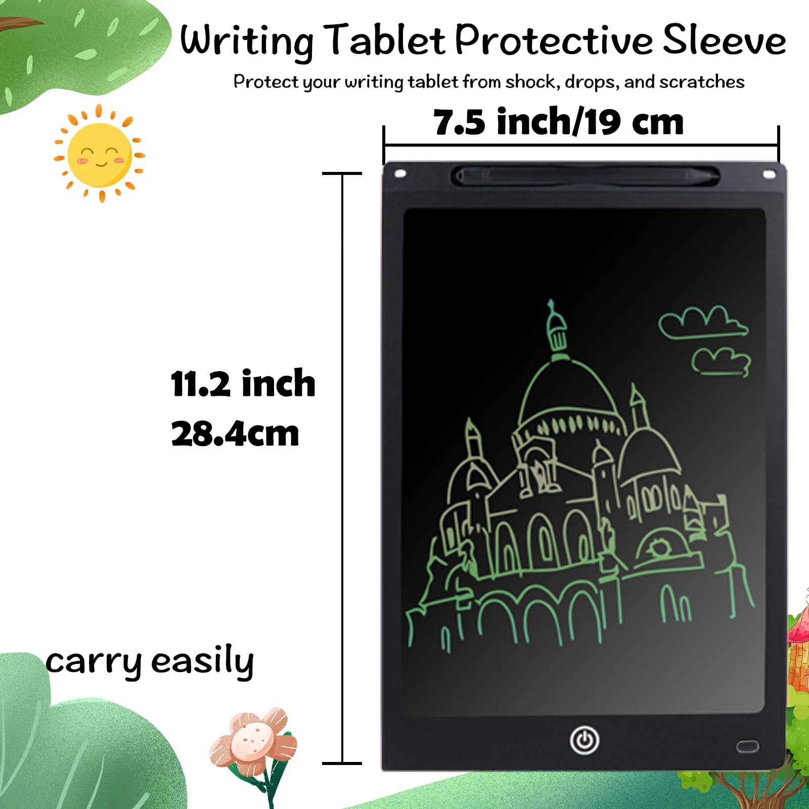 12 Inch Electronic Drawing Board(Brightness Increase By 20%), Writing Tablet For Kids, Colorful Screen Doodle Board