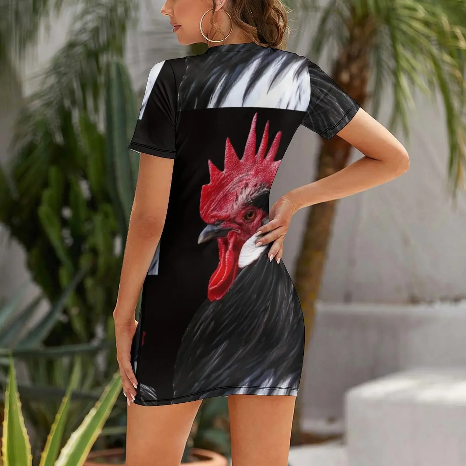 Rooster Short Sleeved Dress summer dresses women 2024 women dresses sensual sexy dress for women