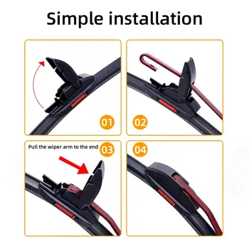 Automobilové dvojité gumové stěrače univerzální J/U háček 13 10 nejlepší prodej gumová role stěračů čelního skla - №2