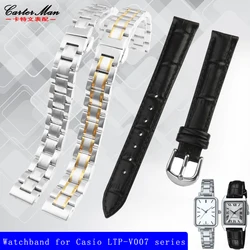 Stainless steel wristband for Casio LTP-V007L LTP-V009D LTP-1208/LTH-1060/4048 series women's leather strap 12mm 14mm 15mm 16mm