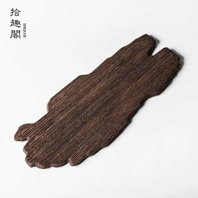 Ceramic Creative Handmade Long Decayed Wood Dry Soaking Plate