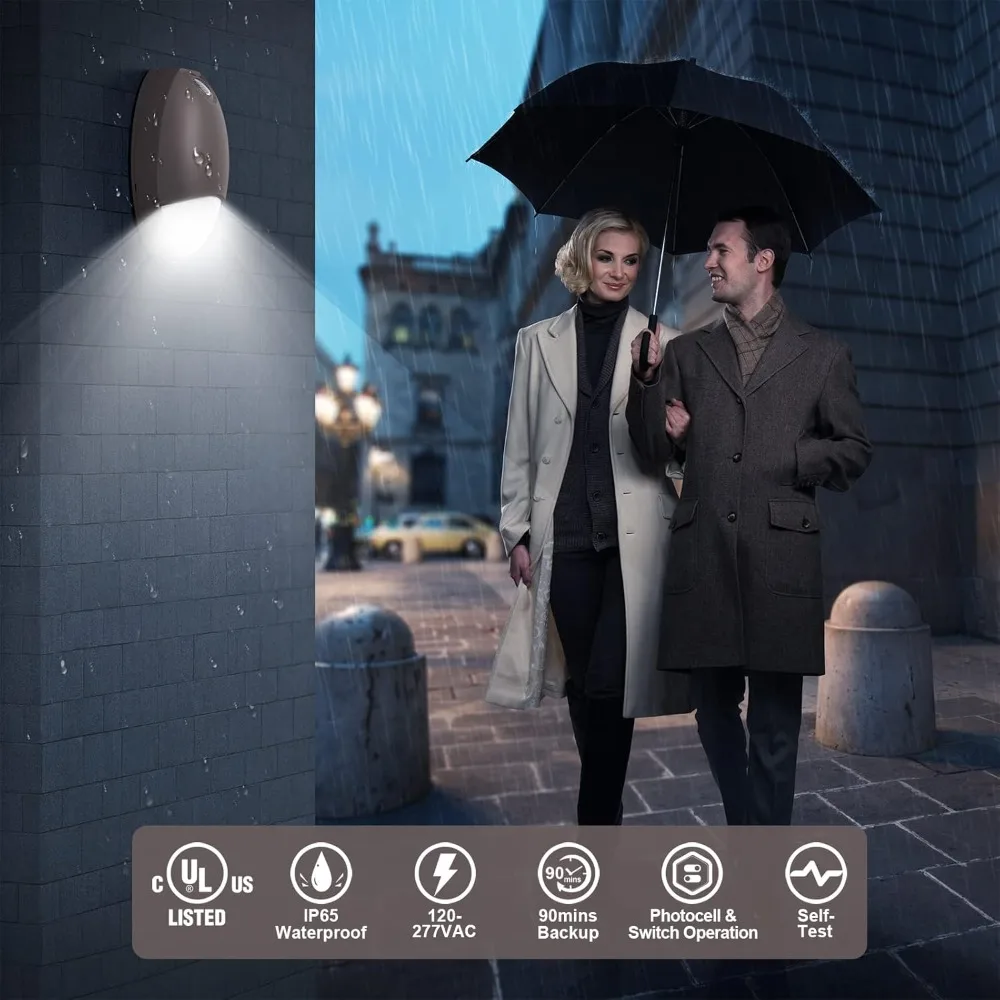 Outdoor Led Emergency Light with Battery Backup Photocell Sensor Self Test Diagnostics