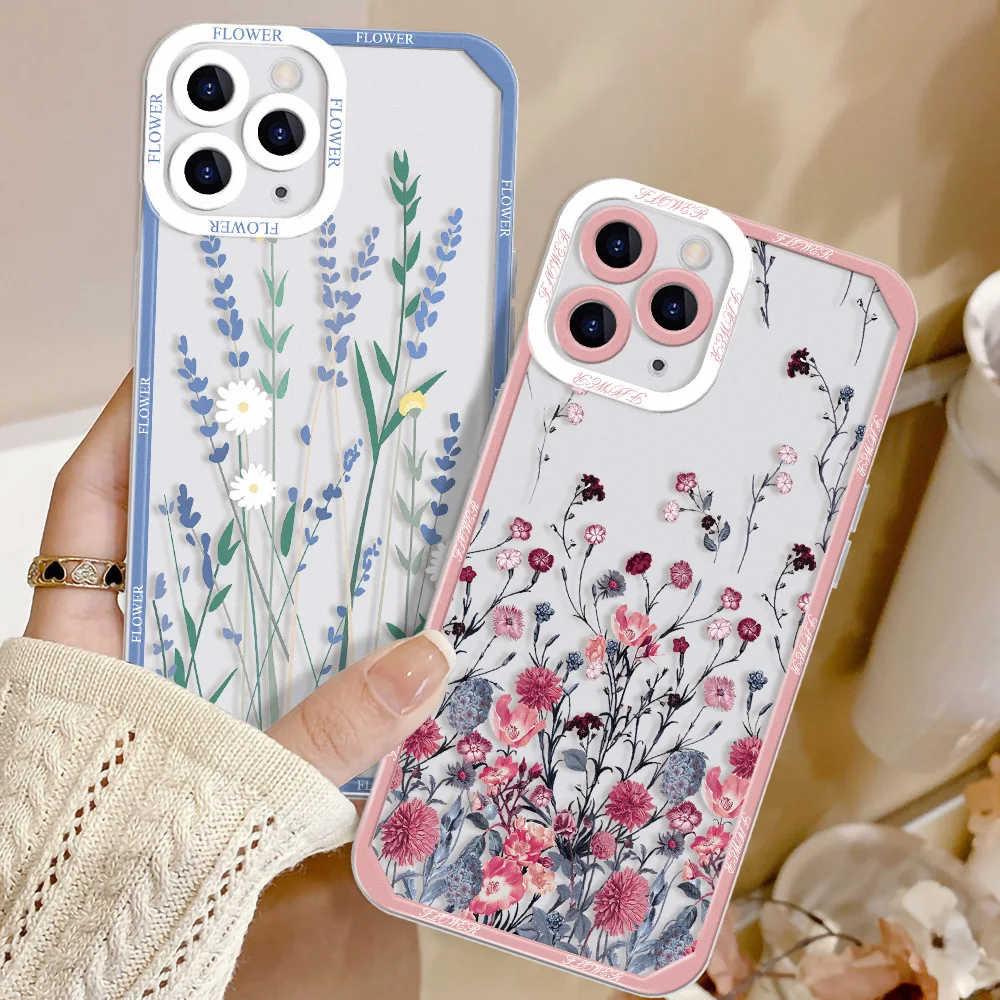 Clear Flower Case For OPPO A94 5G A95 A96 A74 A54 5G A52 A72 A92 A53S A55 A56 A12 A73 A16 A15 A1K A3S A5S A12 Soft Silicon Cover