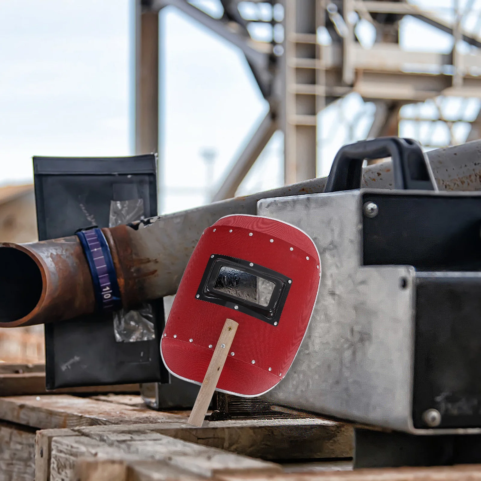 Máscara de soldagem portátil para soldadores, lente de alta transparência, alumínio, madeira, papel, construção, reutilizável, resistente a faísca, segurança