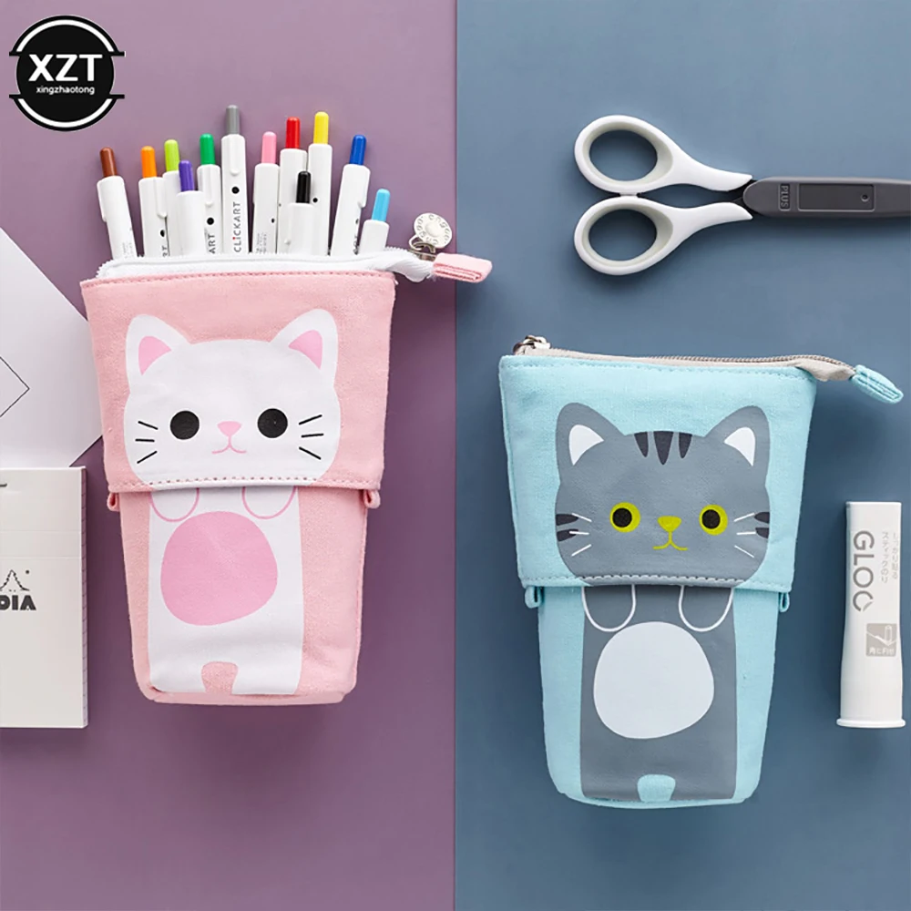 Cute And Simple Multi-Function Pencil Case Fabric Quality School Office Desk Supplies Stationery Gift Cute Pencil Box Holder Bag image 2