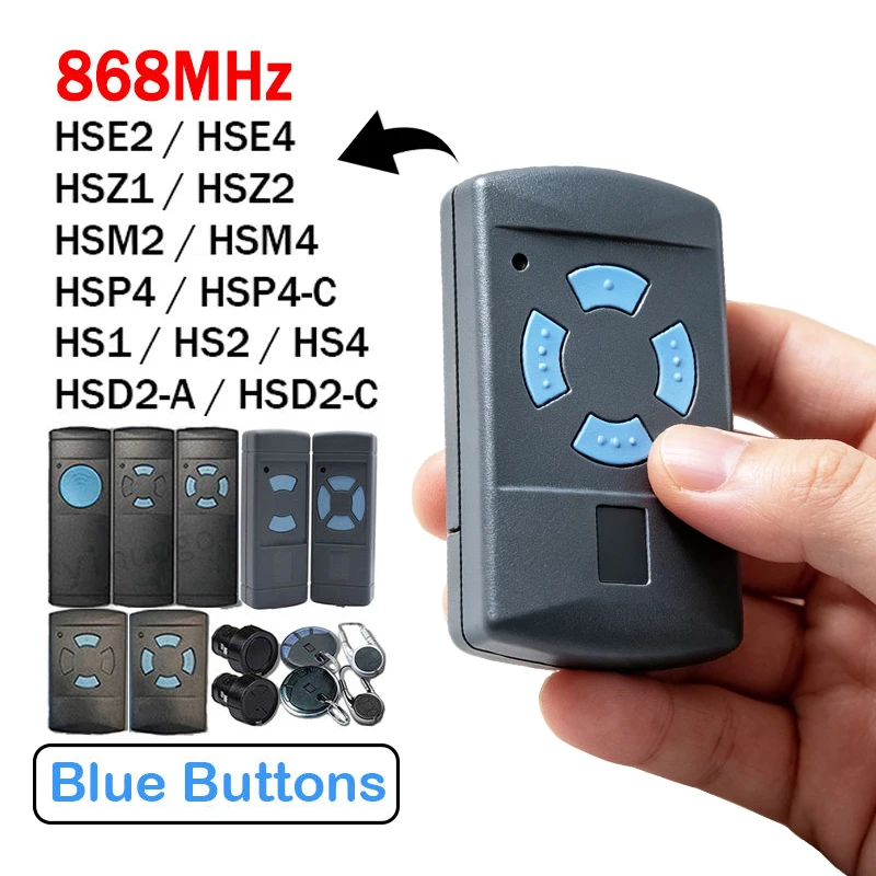 HORMANN HS4 HS2 HS1 HSZ1 HSZ2 HSM2 HSM4 HSE2 HSE4 HSP4 HSD2 Garage Door / Gate Remote Control Key Opener 868MHz Rolling Code