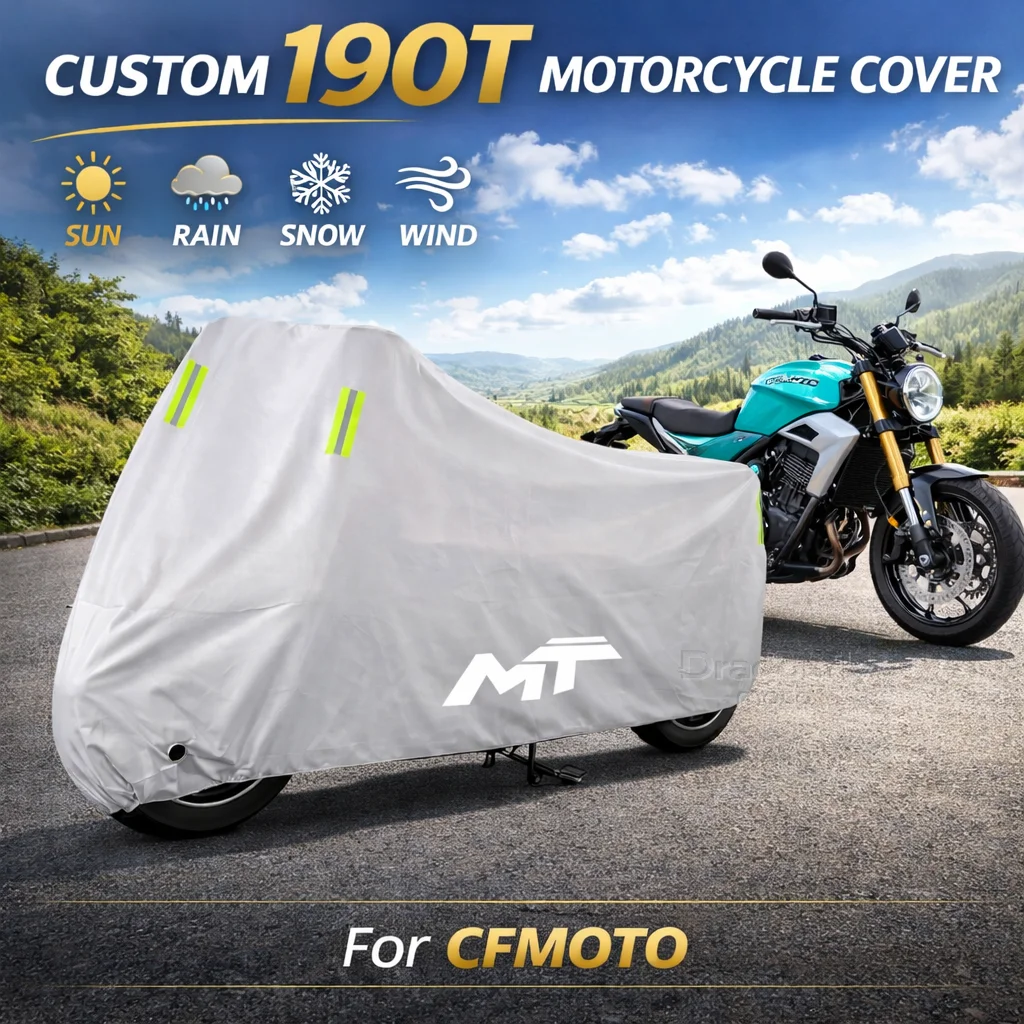 

For Cfmoto Cf moto 450Mt 650Mt 700Mt 800Mt 450 700 Motorcycle Cover Silver Waterproof UV Rain Dust Sun Outdoor Indoor Protector