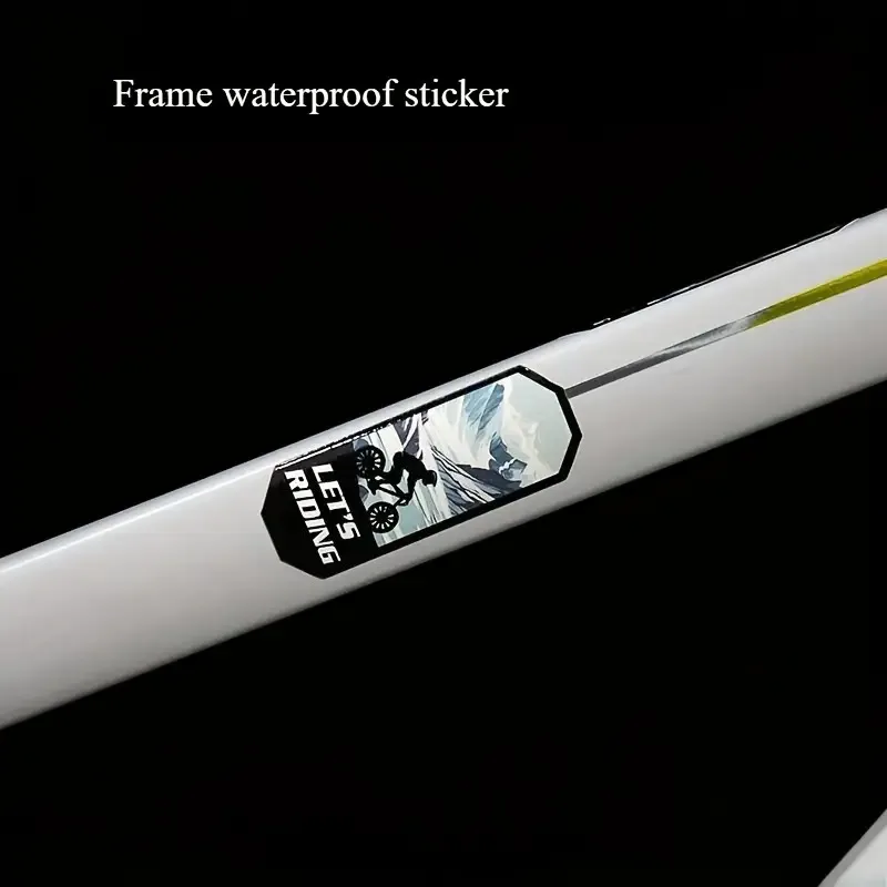 1pair 2D Flat Let's Riding Scenery Vinyl Stickers, Waterproof Decal For MTB Road Bike Frame Decor, Holiday Gift