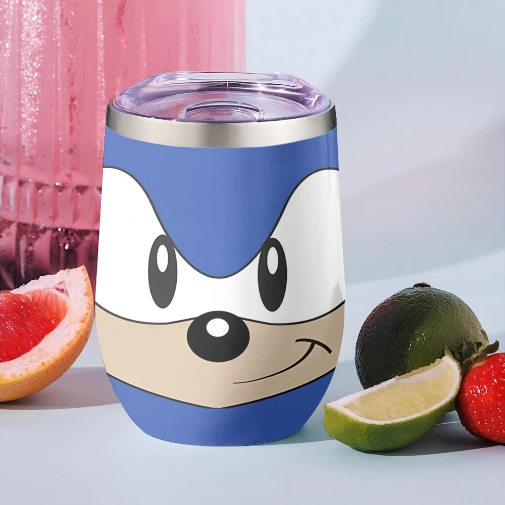 Funny EYE Character S-SonicS Vacuum Flasks 12oz Insulated Wine Tumbler Vacuum Coffee Mug Travel Household Office Drinking Mug