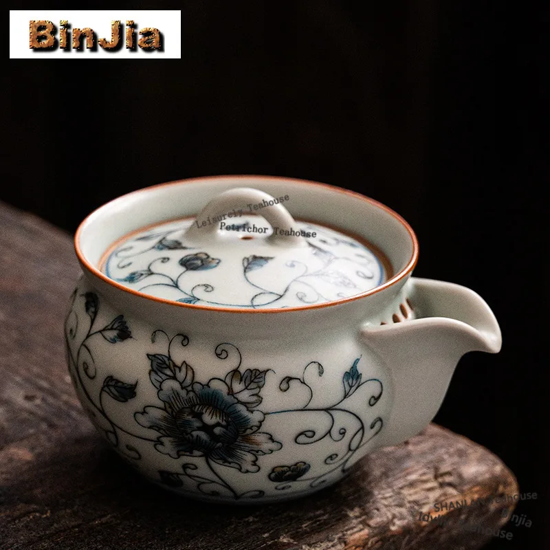 

150ml Under Glazed Lotus Rabbit Teapot Retro Tea Infuser Pot Tea Brewing Kettle With Strainer Drinkware Accessories Decoration