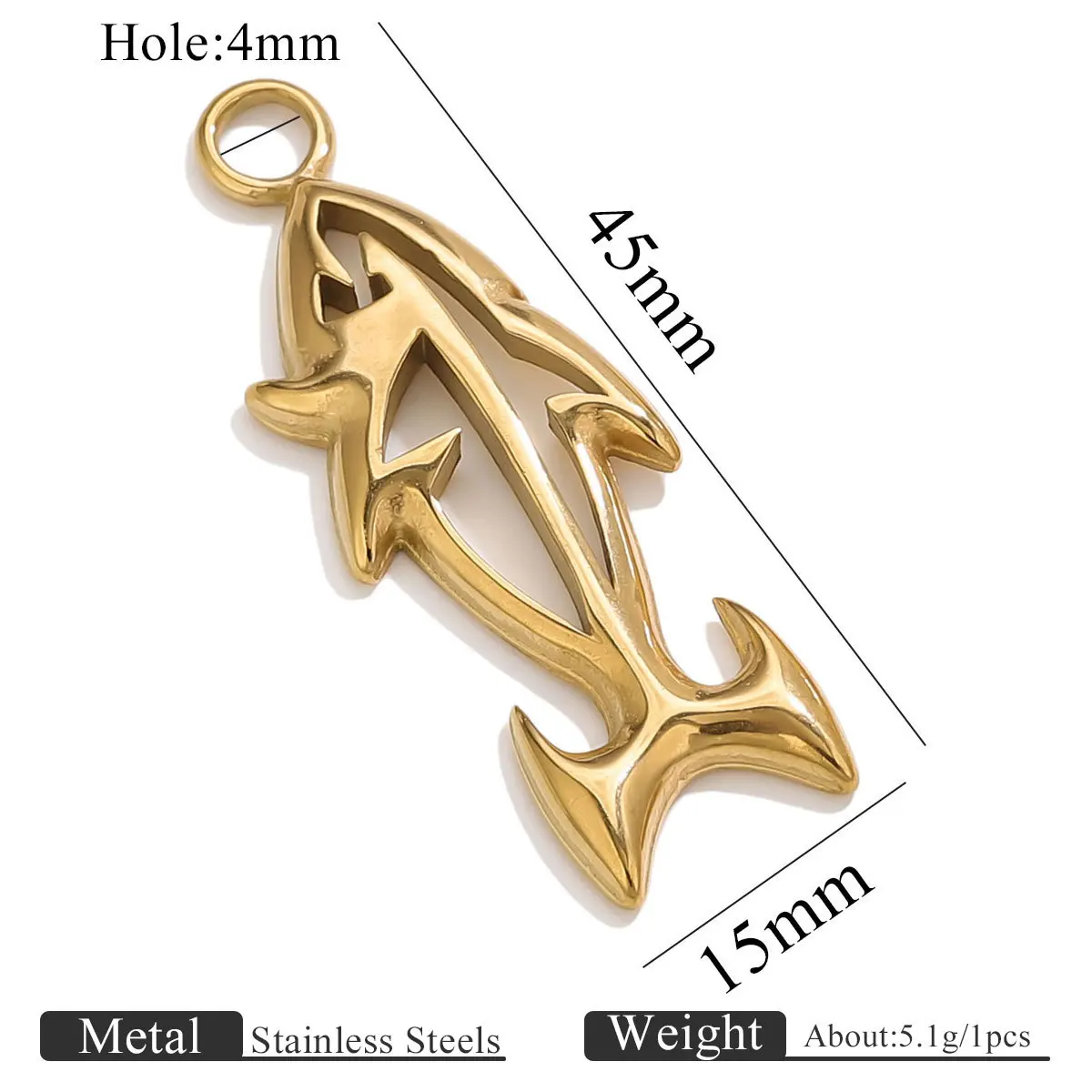 Yori 5 peças de fundição de aço inoxidável animal marinho polvo tubarão caranguejo pingente de ouro série oceano diy colar pulseira joias