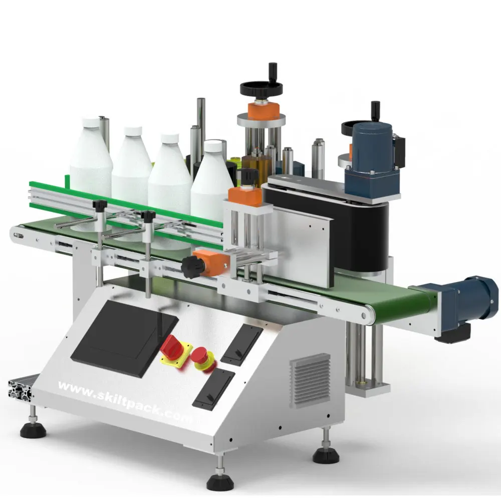 Desktop wrap around labeling machine with date code printer