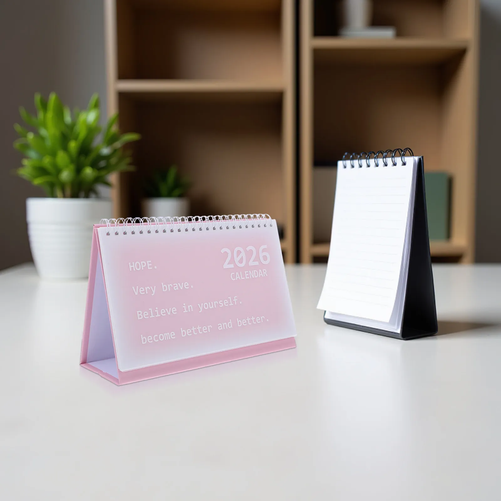 2026 Coil Desk Calendar Spiral Binding Compact Size Thick Paper Clear Layout Standing Monthly Planner Home Office Study Table