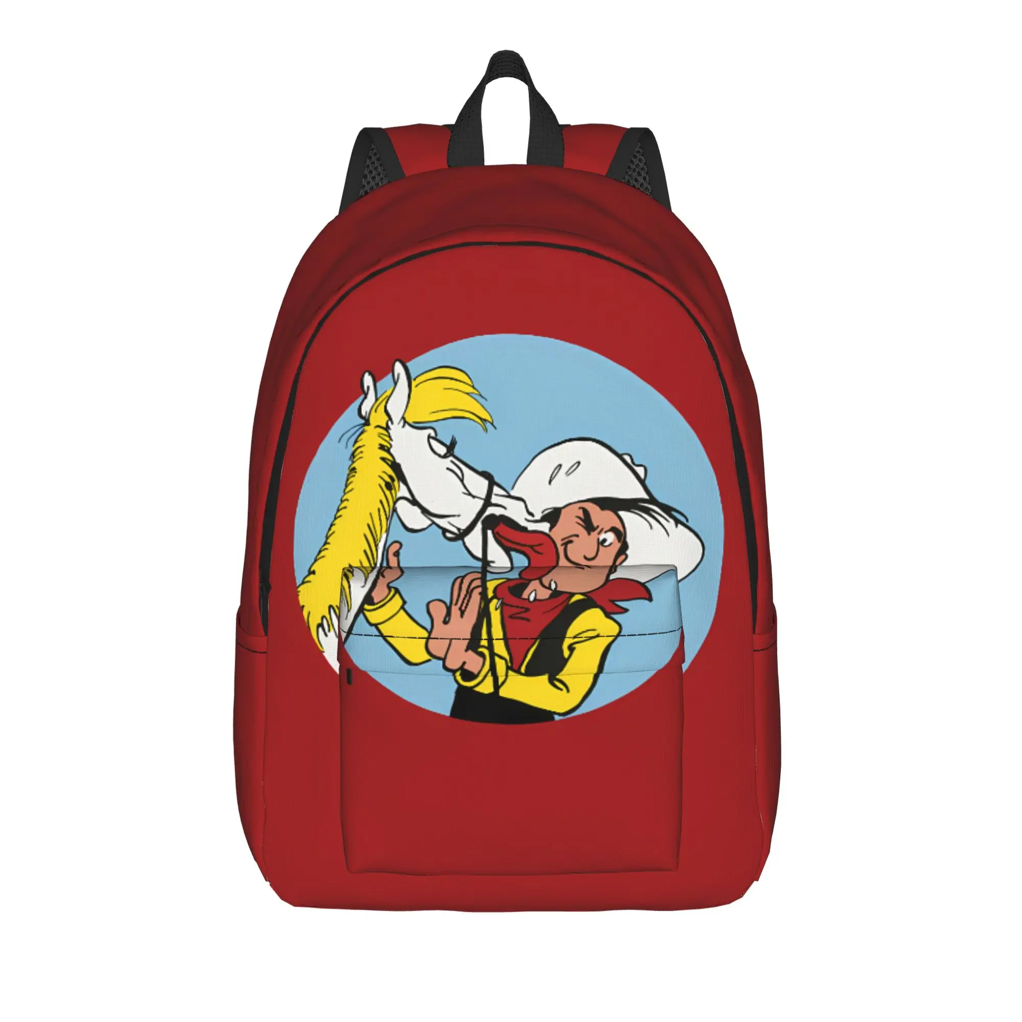 Lucky Luke Cartoon Comics (1 (7) Backpack  Men Polyester Trekking Backpacks Soft Fun High School Bags Rucksack