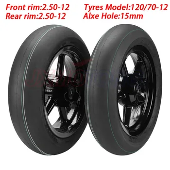 12 inch front 2.50-12 and rear 3.00-12 4 connecting hole rims 120/70-12 tire for road repair tire road repair pit bike