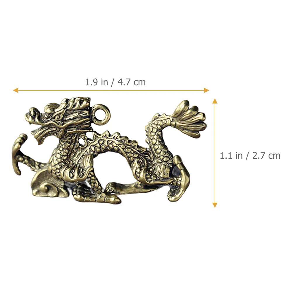 

Dragon Keychain Pendant Brass Vintage Keyring For Keys Bags Decor Chinese Zodiac Ornament Diy Crafts Accessory