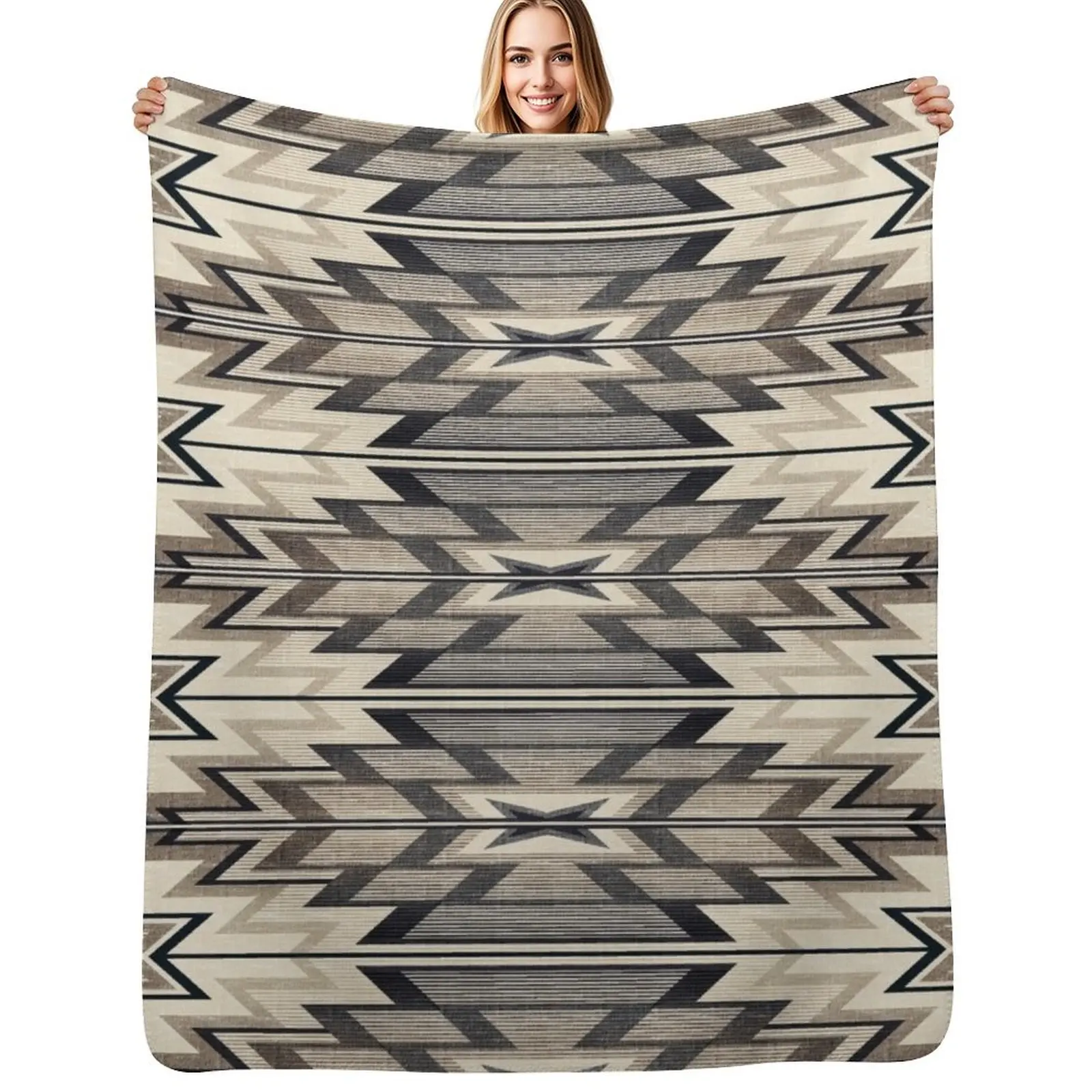 

Southwest Blanket Rug in slate grey Throw Blanket Decorative Sofas Flannels for winter For Decorative Sofa Blankets