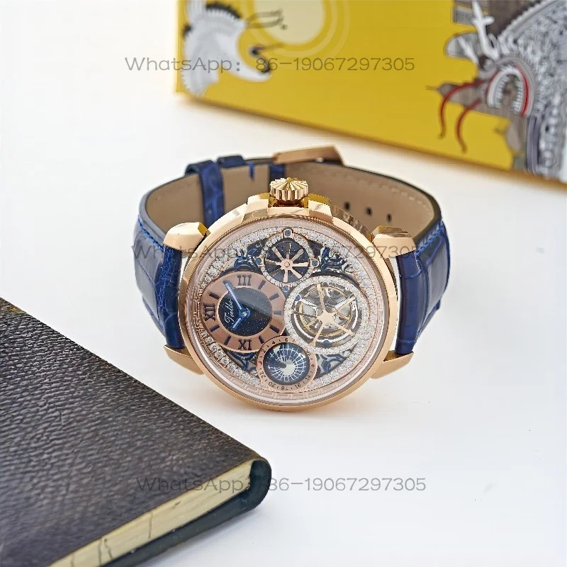 715 Tourbillon Watch Mechanical Movement Leather Waterproof Men's Watch