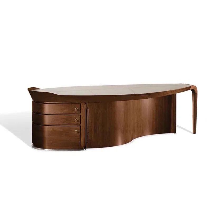 Italian minimalist North American black walnut solid wood, rectangular desk desk