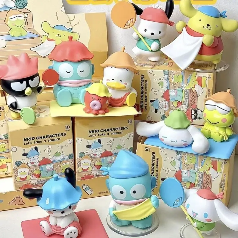 

Sanrio Steaming Sauna Series Ugly Fish Pochacco Tide Play Action Figure Doll Desktop Small Ornaments Toy Collection Model Gift.