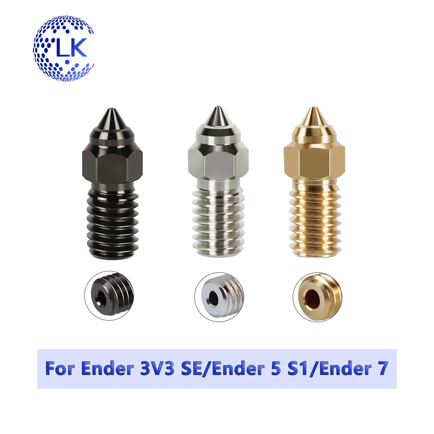 For Ender 7 Spider Ender 3 V3 SE Nozzle High Speed Hardened Steel Brass Ender 5 S1 0.2/0.4/0.6/0.8/mm 3D Printer parts Nozzle