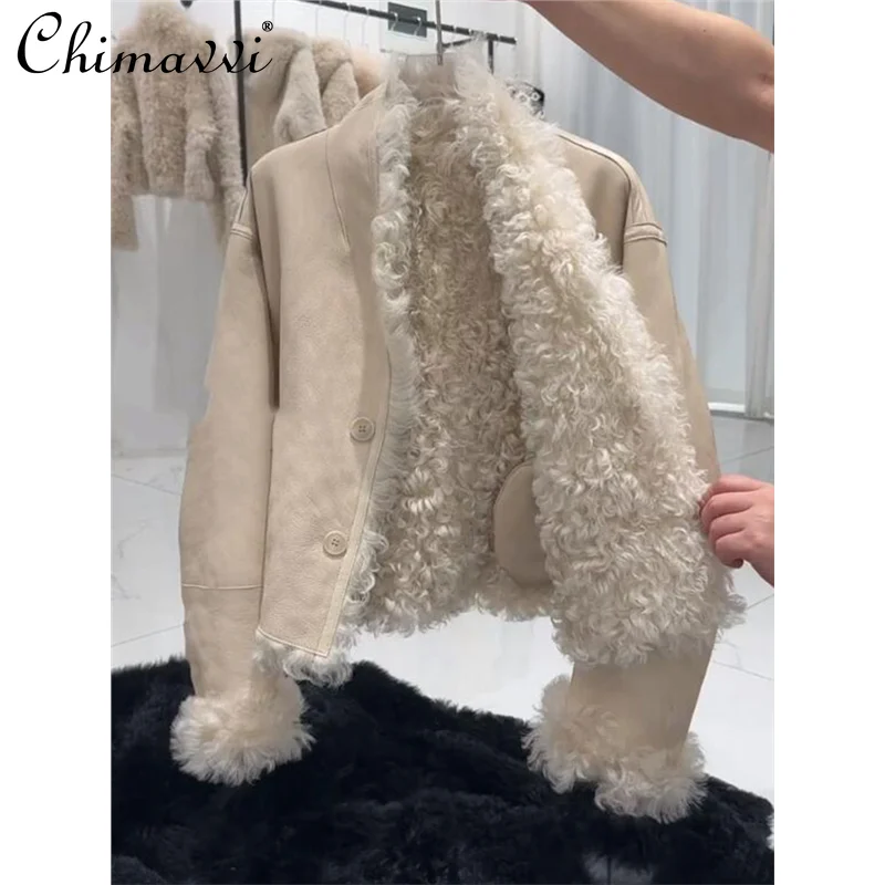 

2024 New Autumn and Winter Senior Sense Thickened Casual Velvet Short Fur Integrated Niche Design Jacket For Women