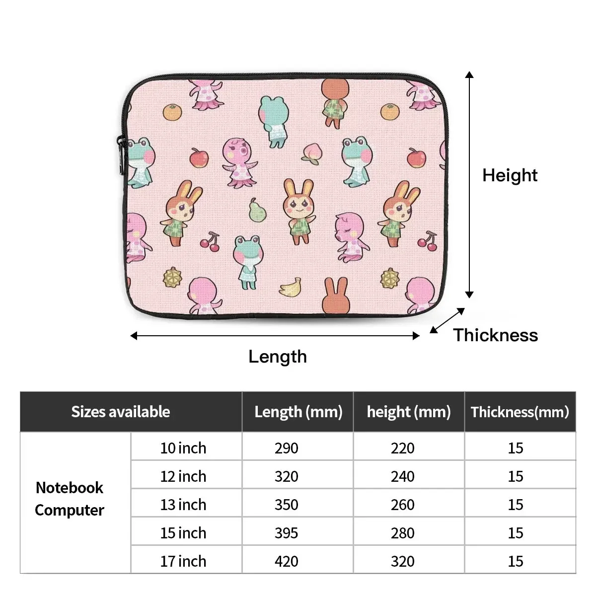 Sac pour ordinateur portable antichoc Animal Village Rabbit, étui pour ordinateur portable, étui de jeu, 10 ", 12", 13 ", 15", 17"