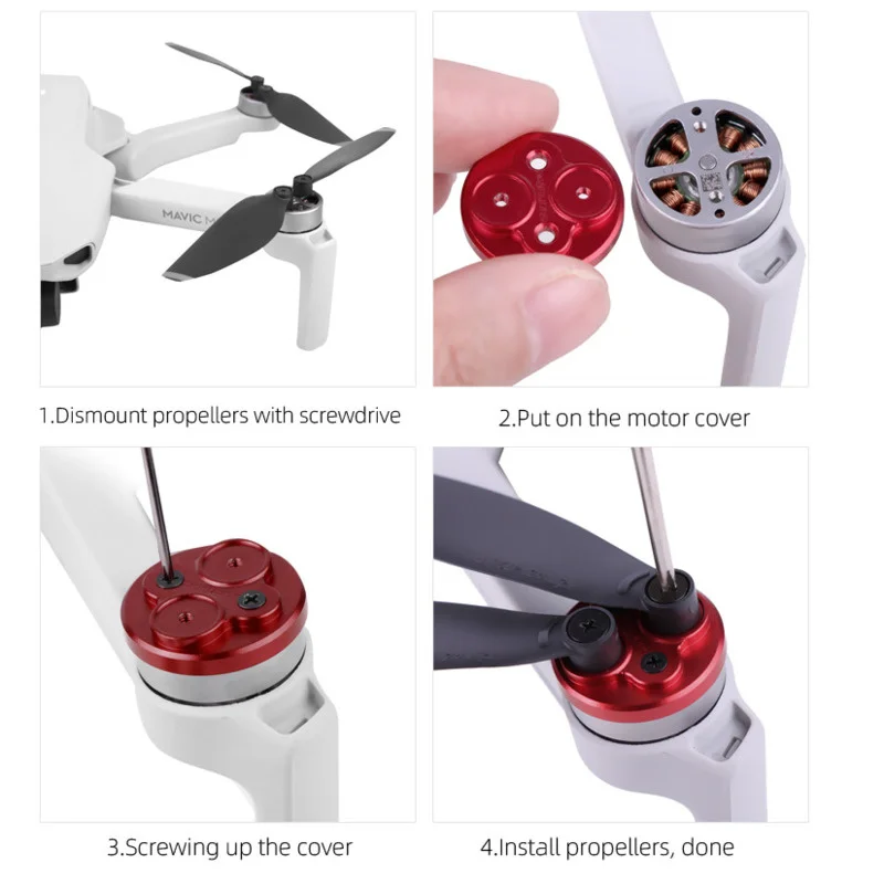 For DJI Mini 2/Mini SE Motor Cover Scratch Proof Propellers Aluminum Alloy Protective Cover For Mavic Mini 2 Accessories