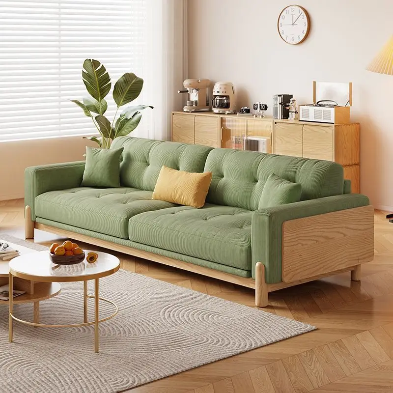 Cloud corduroy fabric straight row living room log cotton and linen dismantling and washing down sofa