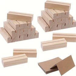 10/20 pcs Wooden Card Holder Wooden Photo Card Holder Restaurant Wooden Menu Holder Wooden Placement Card Holder Wooden Table