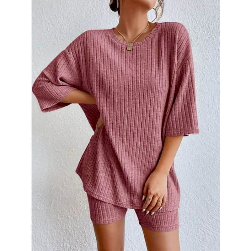 

Спортивные комплекты с шортами, трикотажная футболка с короткими рукавами, комплекты из двух предметов, женская одежда, летние осенние костюмы, свободные комплекты брюк в корейском стиле