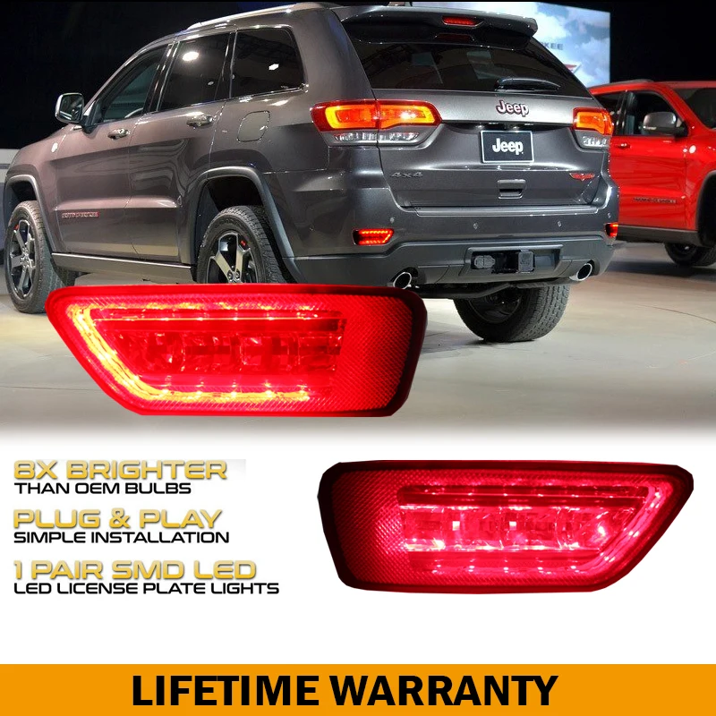 2pc Taillight Style LED Tail Lamp AssembliesFor Jeep Grand Cherokee WK2 Compass & For Dodge Journey,Tail/Brake Rear Fog Lamps