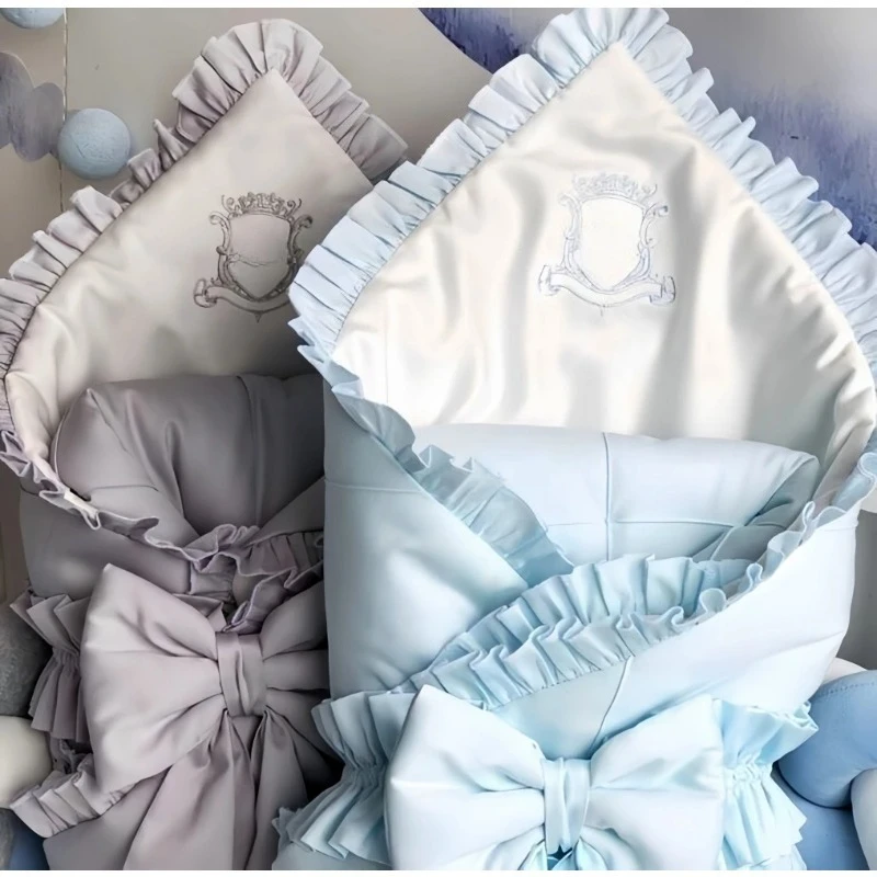 مجموعة وشاح وفيونكة من الساتان الفاخر - قماط تصوير لحديثي الولادة وإكسسوارات ديكور لحفلات الزفاف ropa de bebe niña beste Foto baby