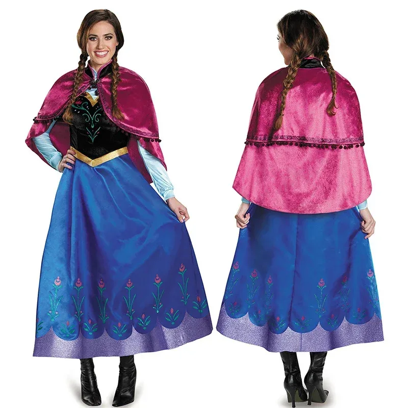Frozen Costume Dress Anna Cosplay Costumes Dresses for Adult Women Anna Princess Clothing Halloween Party Clothes