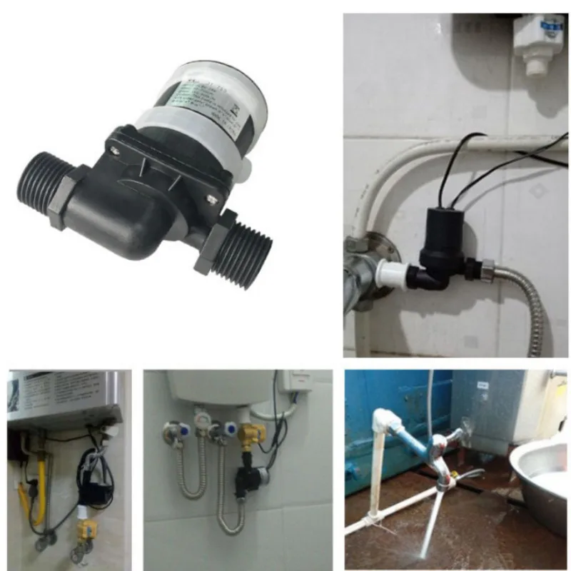 

Многофункциональный бесщеточный водяной насос постоянного тока 12 В 24 В IP68 1/2 дюйма DN15-усилительный циркуляционный насос для душа с водонагревателем теплого воздуха