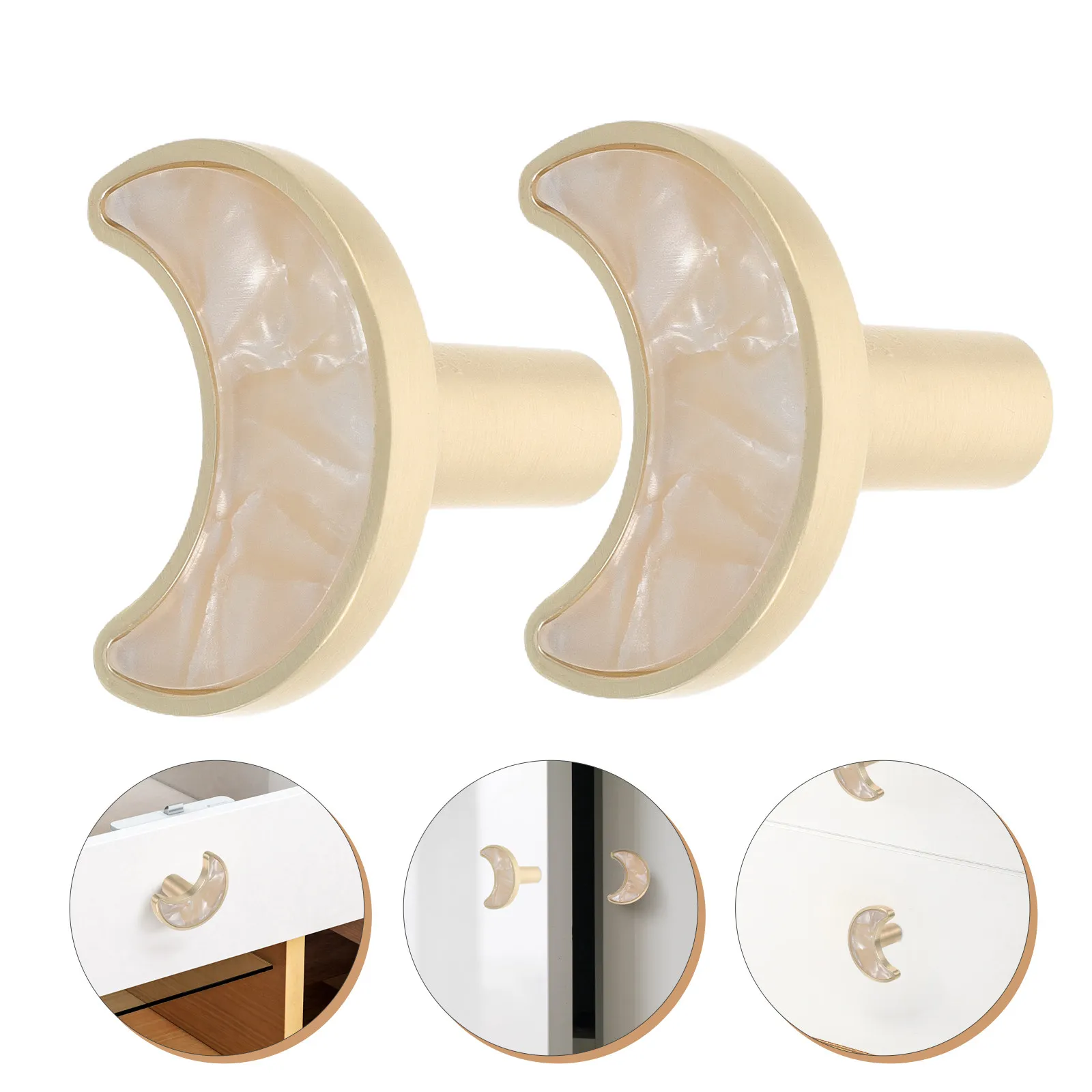 

Пара ручек для шкафов в форме луны, из цинкового сплава, для кухонных шкафов, ящиков, гардеробов, одноточечные, фурнитура Moon