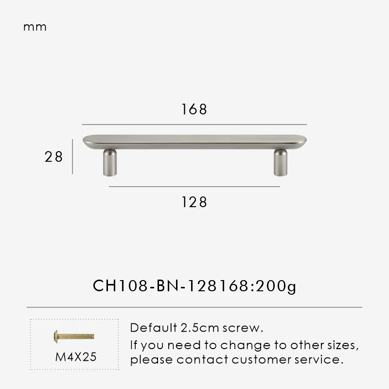 Nurlin massief messing effen minimalistisch Italiaans modern design kastladen T-bar handvat verlengde kledingkast kastdeur pull CH108