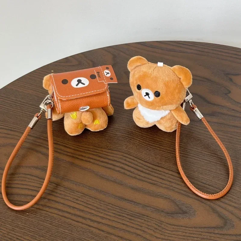 Bonito urso de pelúcia mochila caso para airpods 4 airpod 1 2 3 pro pro2 bluetooth fones caixa carregamento capa protetora