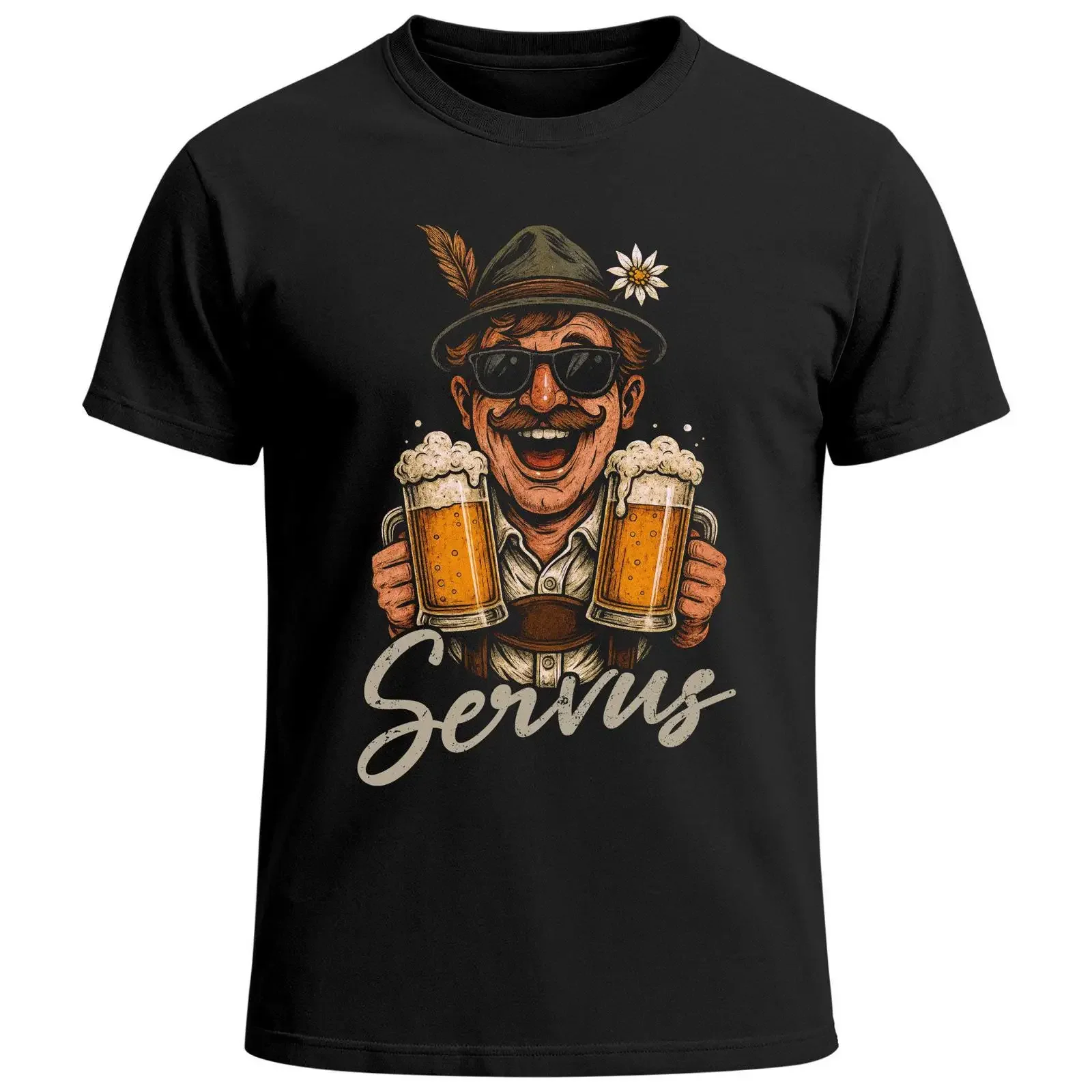 Oktoberfest Men's Funny T Shirt Servus Bavarian Tracht Beer Mugs Festival Drinking Party Casual vintage Washed Soft Stretched