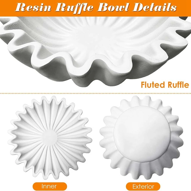 Декоративная чаша с рюшами и фестонами из смолы, зернистая чаша для фруктов, прочная настольная чаша для прихожей, для кофейной обеденной консоли