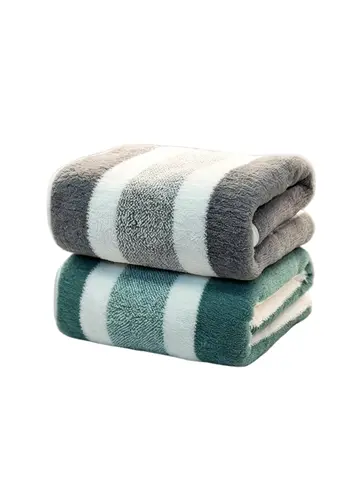 2-pack towels with strong water absorption, quick drying, no shedding, and durability - very suitable for home, beach, and face