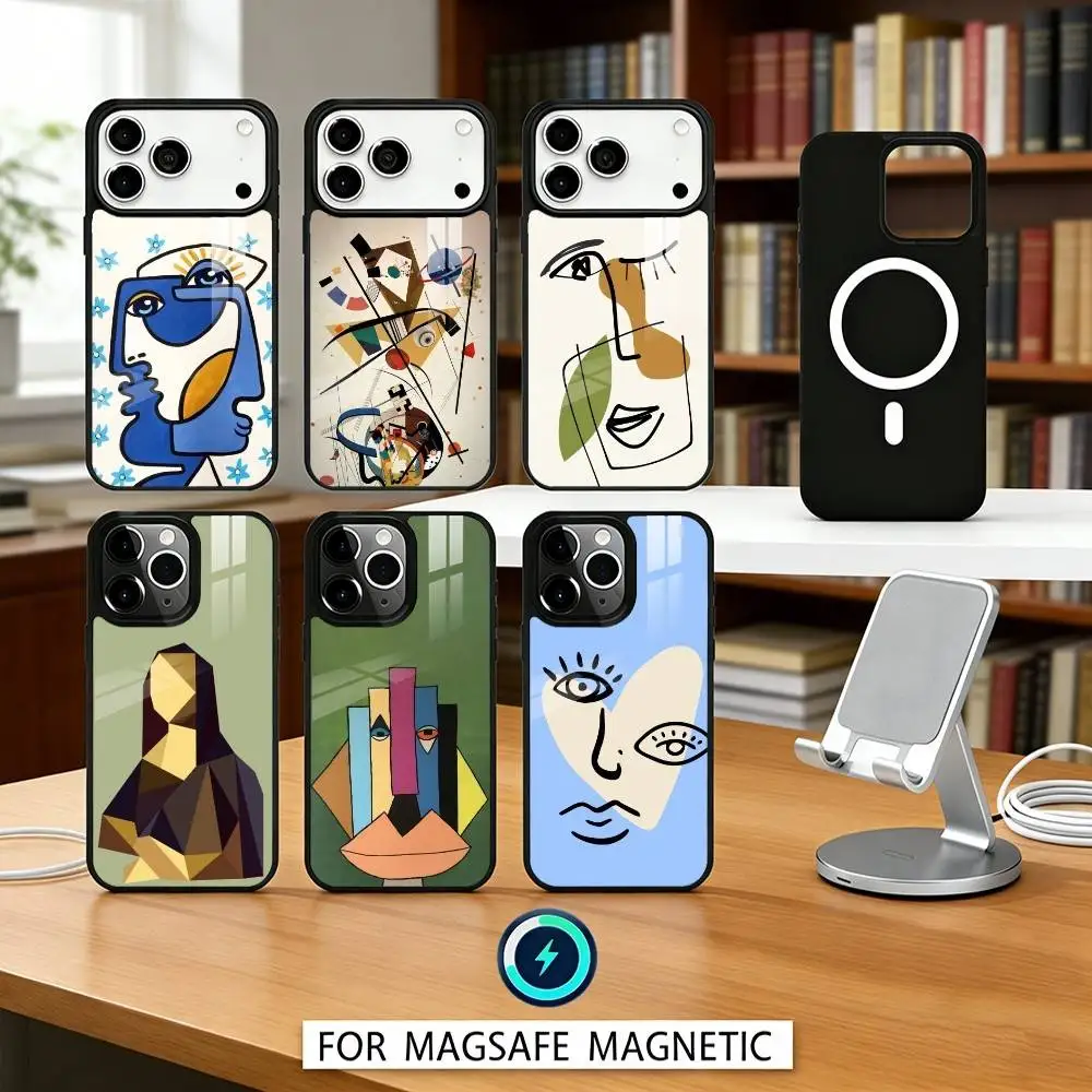 

P-Picasso A-Abstract A-Art P-Painting Phone Case For iPhone17,16,15,14,13,12,Pro,Max,Magnetic For Magsafe Wireless Charging