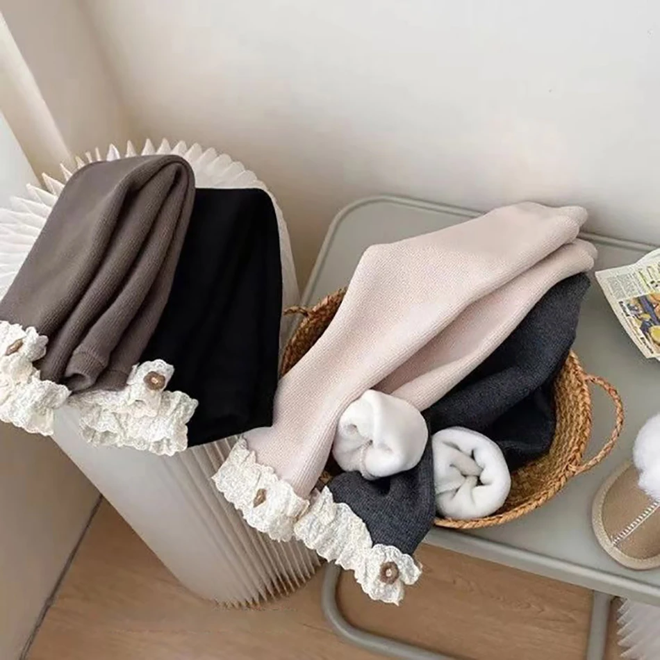 أزياء الهالوين الشتوية للأطفال الدفء طماق الطفل المخملية الدانتيل تنحنح السراويل الخريف الفتيات ملابس هدية الكريسماس الطفل المراهقين الجوارب #2