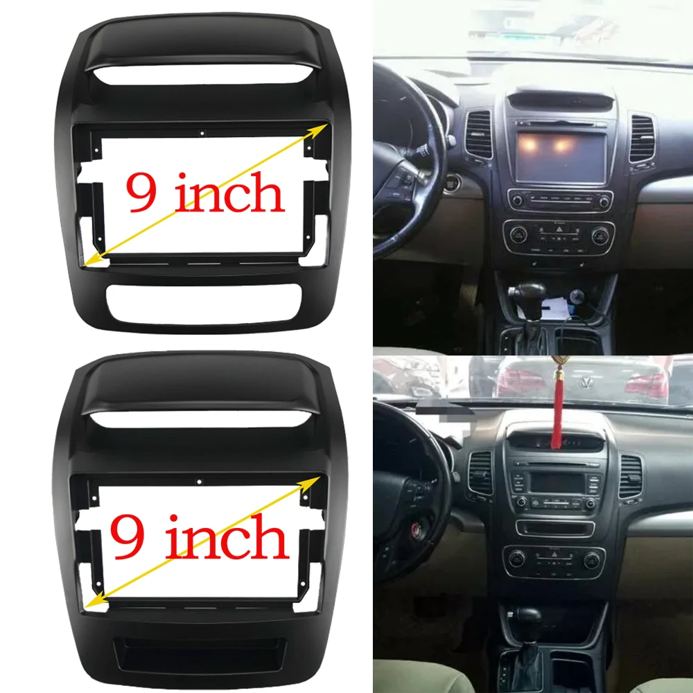 2 Din 9 Inch Car Radio Plastic Fascia Plane Frame Installation DVD GPS Mp5 ABS PC for KIA Sorento 2013-2014 Dash Kit