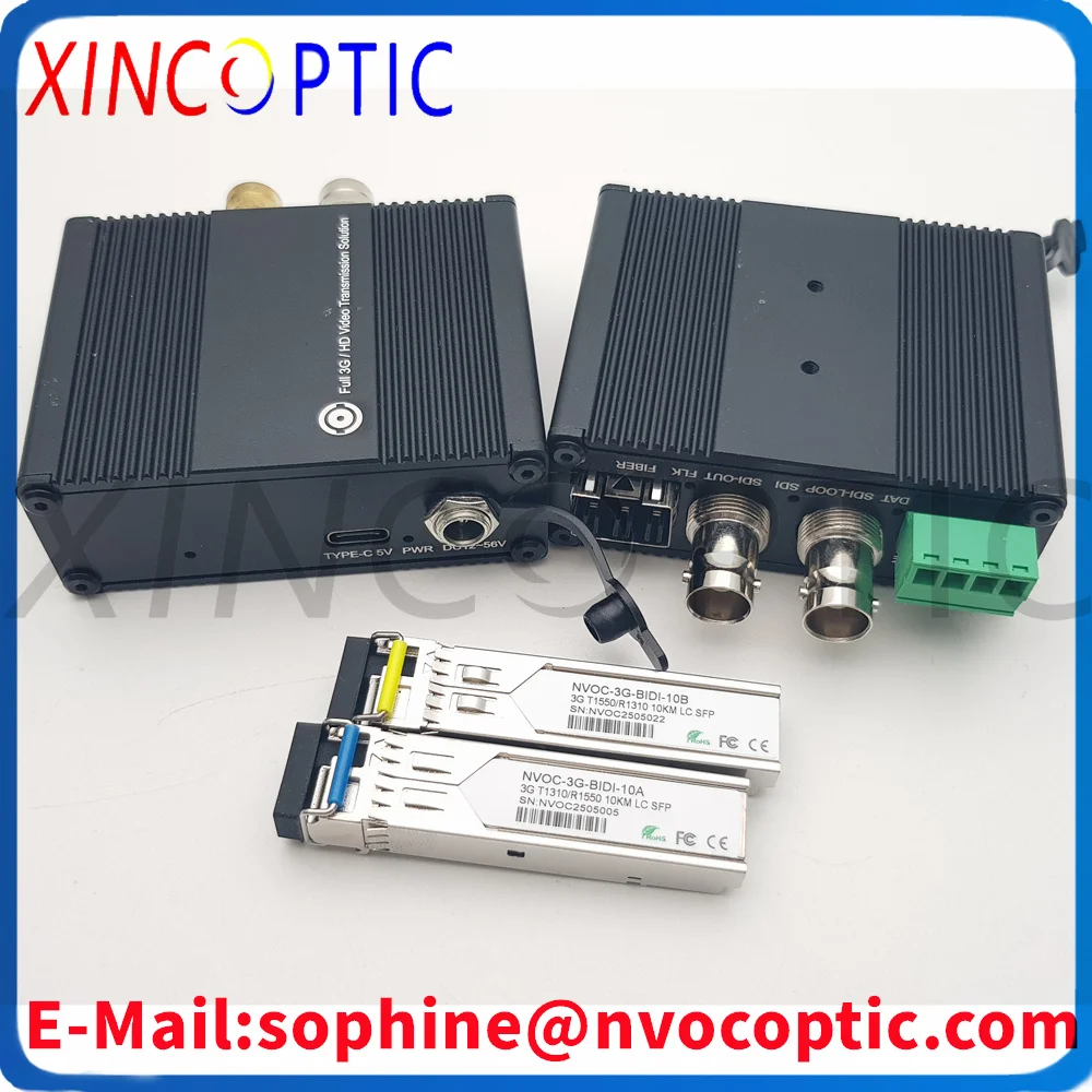 T/R3GSDI موسع الألياف 1080P @ 60HZ 3G-SDI أكثر من محول الألياف مستوى البث وضع واحد الألياف 20 كجم LC وحدة موصل #4