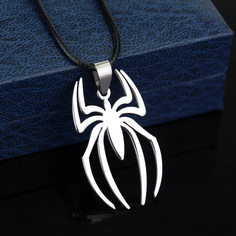 Stainless Steel Spider Pendants Chain Necklaces for Mens Silver Color Gold Color Gothic Punk Halloween Jewelry