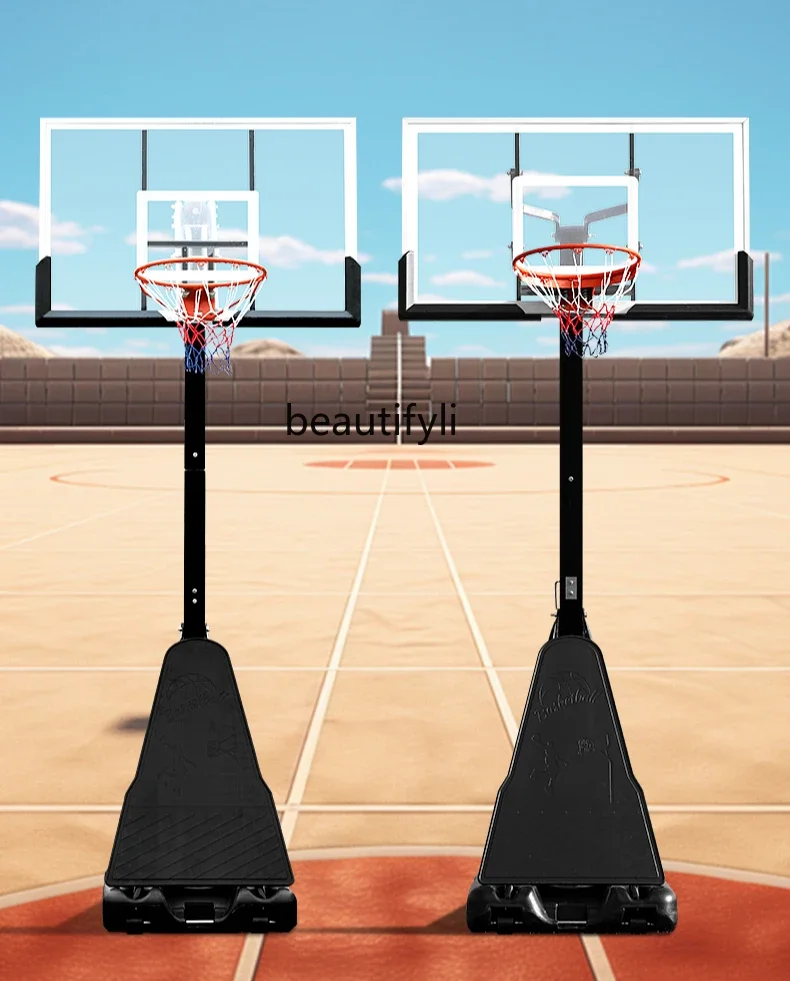 A49 Indoor and outdoor adult hand-cranked movable lifting outdoor standard household basketball hoop